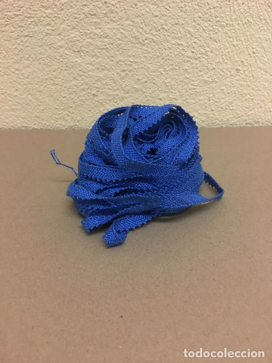Vintage: Cinta algod&oacute;n azul calada - Foto 1