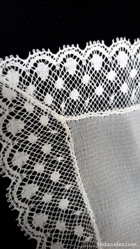 Vintage: PA&Ntilde;UELO ANTIGUO BLANCO CON ENCAJE - Foto 2