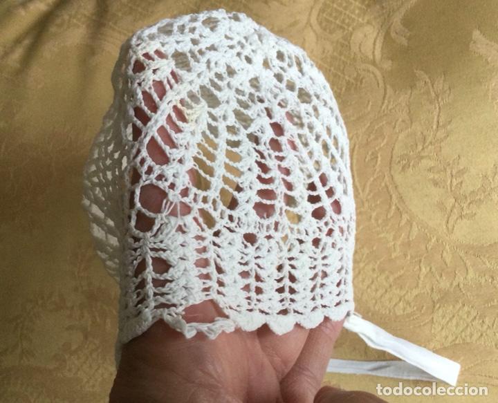 Vintage: ANTIGUO GORRO DE BEB&Eacute;, CAPOTA - Foto 8