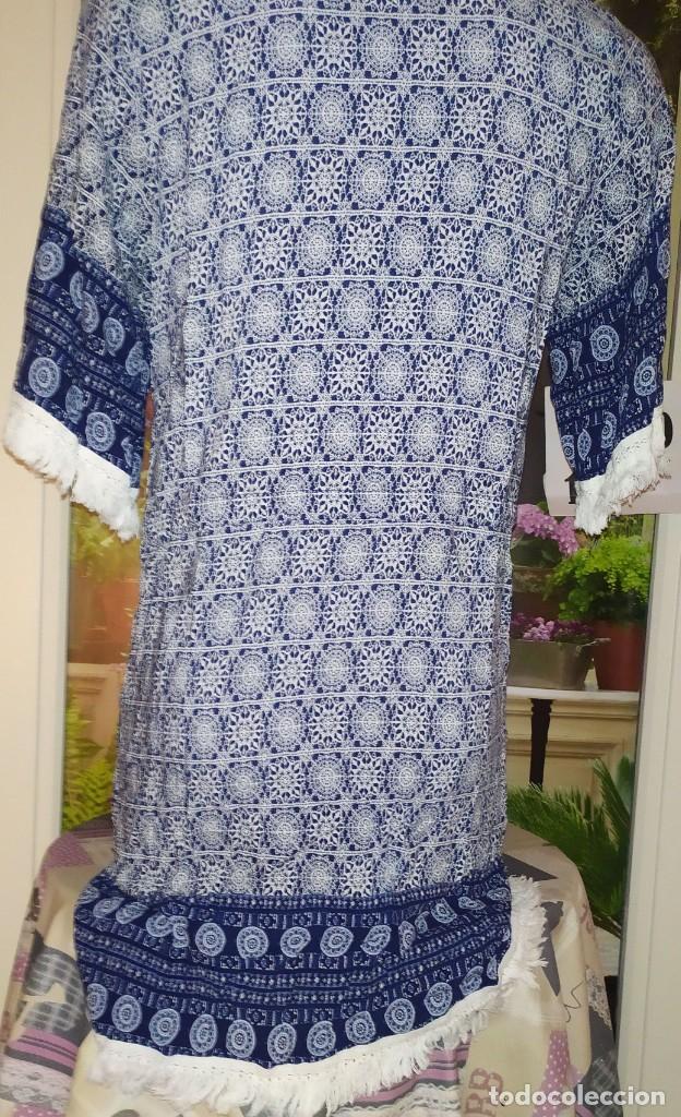 Vintage: Vestido azul blanco formas geometricas october - Foto 2