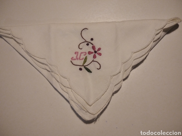 Vintage: 2 Servilletas bordadas iniciales JC - Foto 3