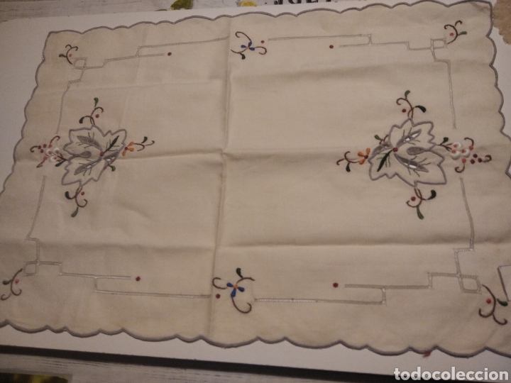Vintage: Mantel flores bordado - Foto 1
