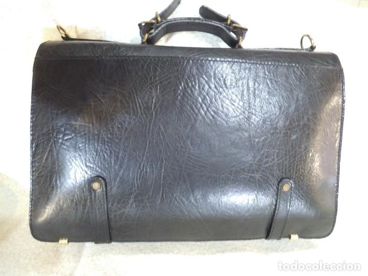 Vintage: MALET&Iacute;N ( NEGRO - B&Uacute;FALO ) PIEL - Foto 8