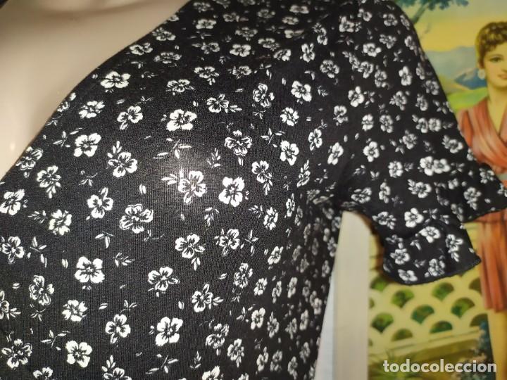 Vintage: Vestido en L pullbear negro flores blancas - Foto 3