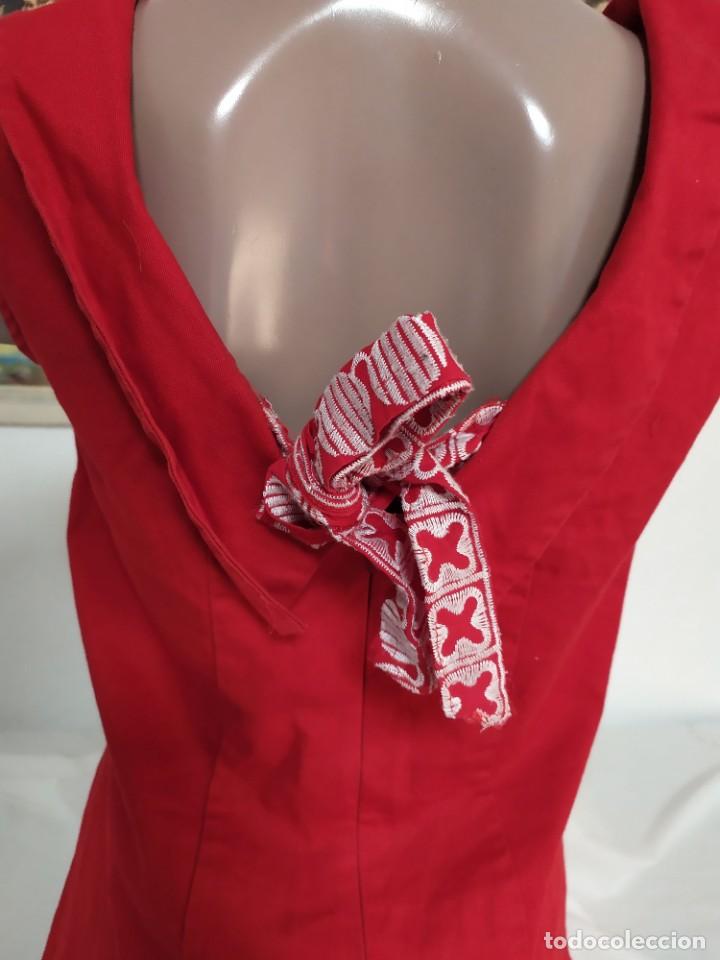 Vintage: Vestido rojo de blanco talla M - Foto 3