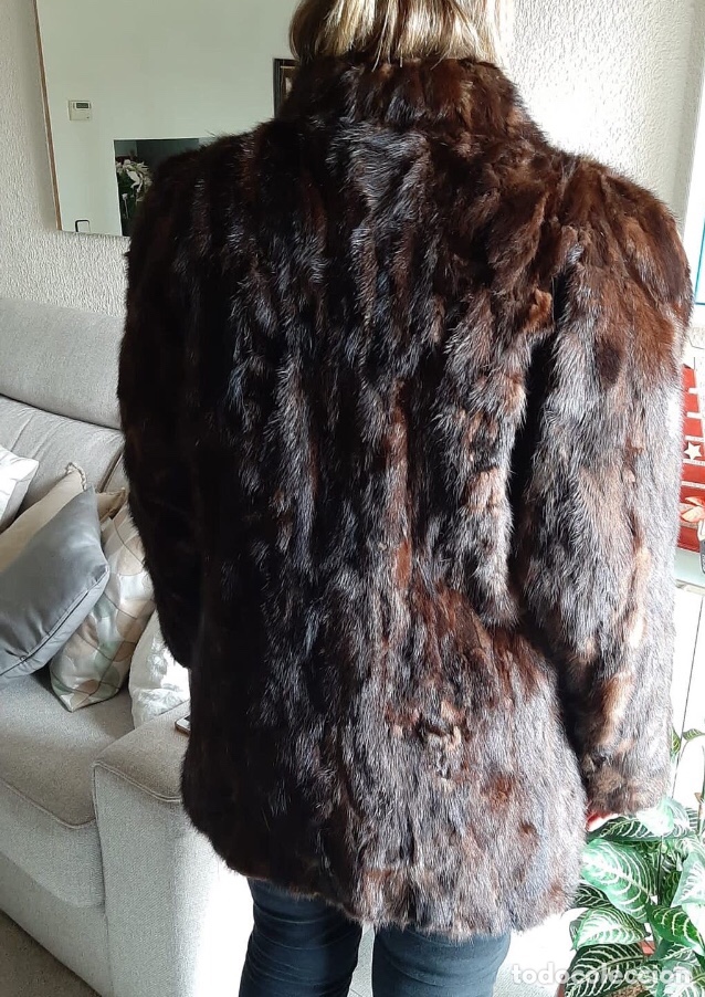 Vintage: Abrigo chaquet&oacute;n retales de vison - Foto 2