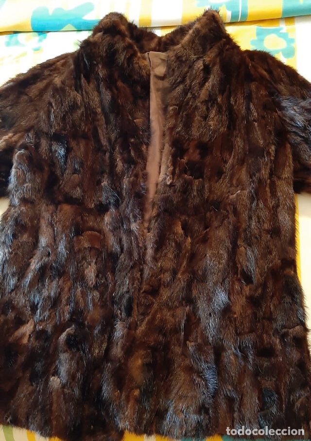 Vintage: Abrigo chaquet&oacute;n retales de vison - Foto 3