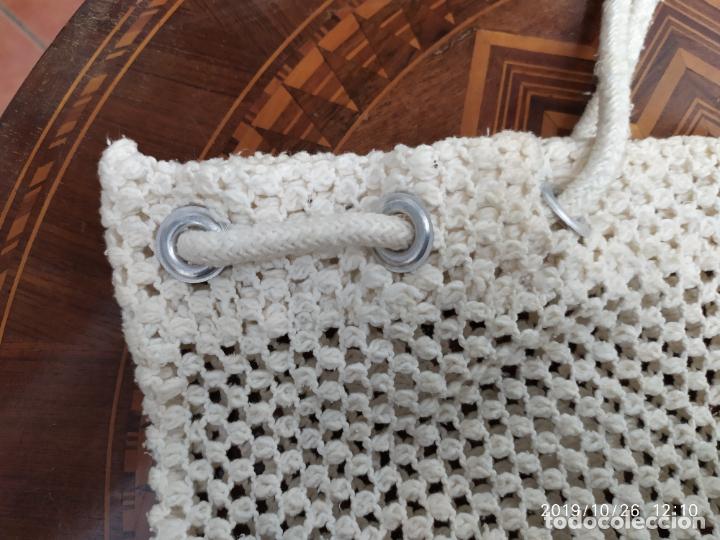 Vintage: BOLSO-BOLSA DE MALLA MACRAM&Eacute; DE ALGODON - Foto 4