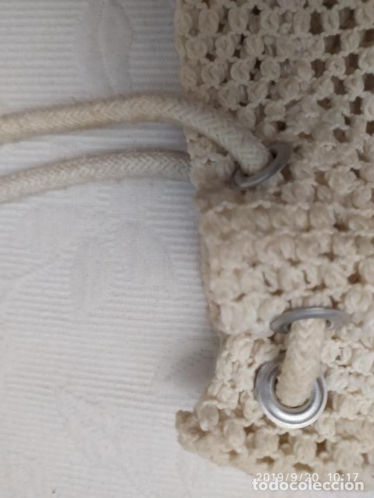 Vintage: BOLSO-BOLSA DE MALLA MACRAM&Eacute; DE ALGODON - Foto 5