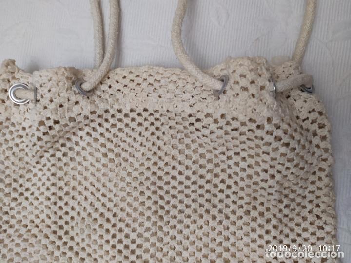 Vintage: BOLSO-BOLSA DE MALLA MACRAM&Eacute; DE ALGODON - Foto 7