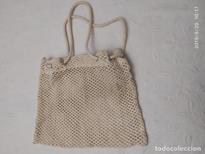 Vintage: BOLSO-BOLSA DE MALLA MACRAM&Eacute; DE ALGODON - Foto 8