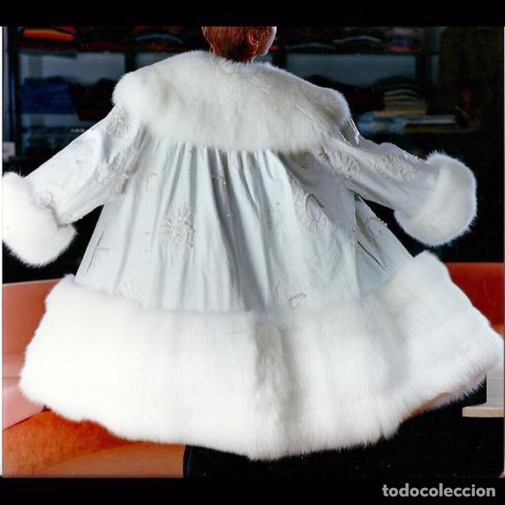 Vintage: Abrigo de piel blanco y unico T-L - Foto 2