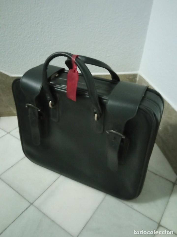 Vintage: MALETA NEGRA DE PIEL - Foto 2