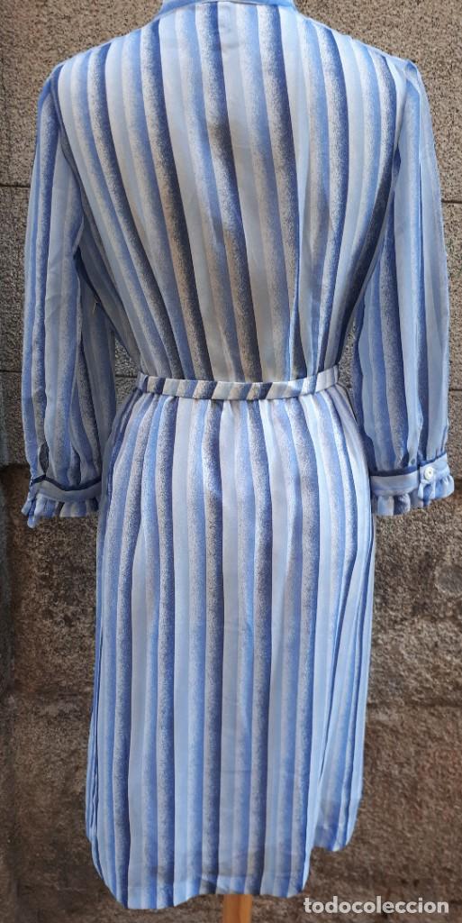 Vintage: VESTIDO ESTAMPADO DE RAYAS DE LOS A&Ntilde;OS 80 - Foto 2