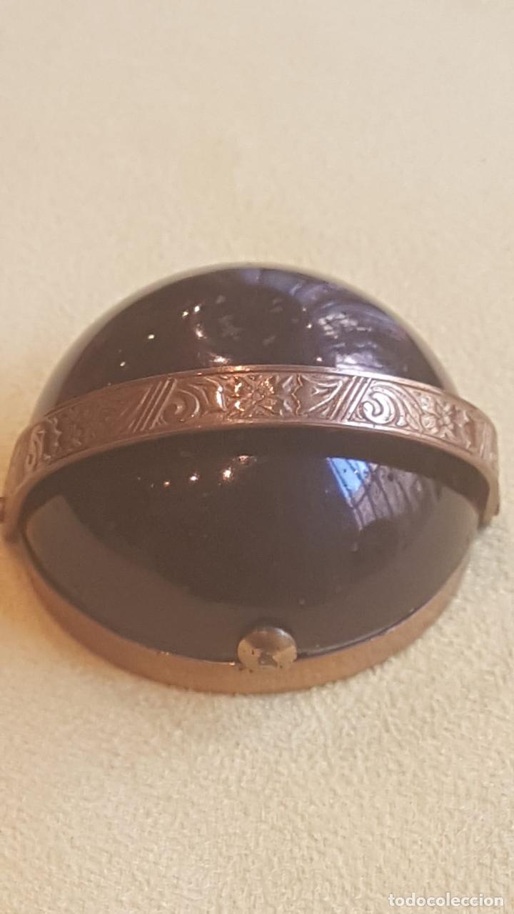 Vintage: Polvera antigua muy rara, circular tipo cesta con asa . - Foto 2
