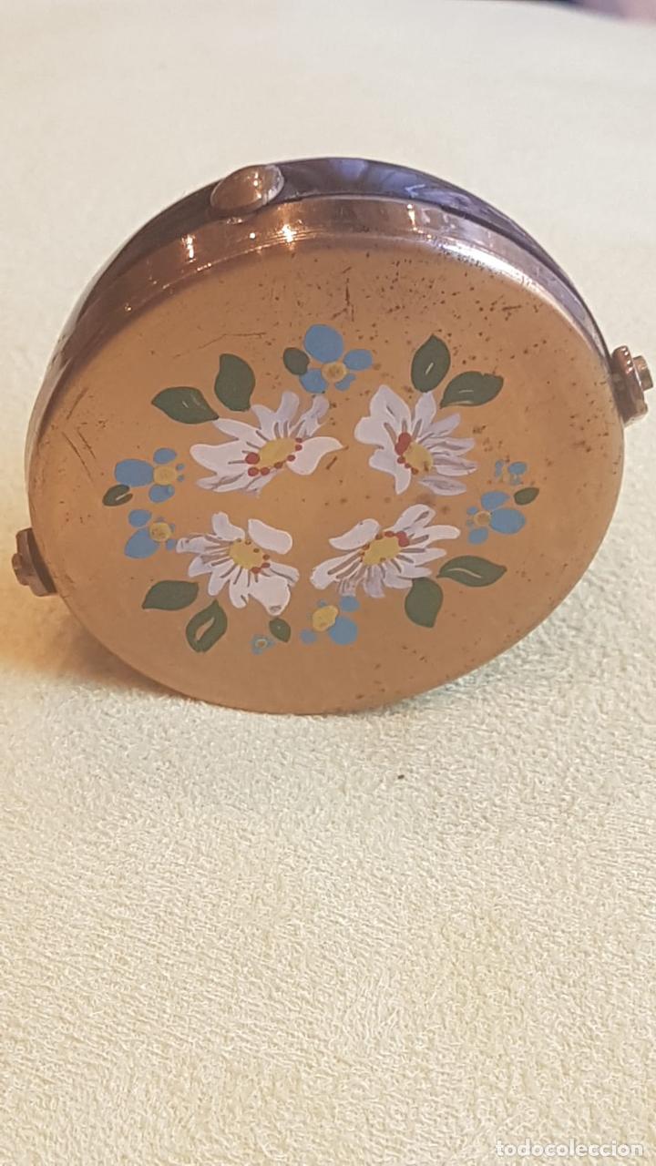 Vintage: Polvera antigua muy rara, circular tipo cesta con asa . - Foto 1