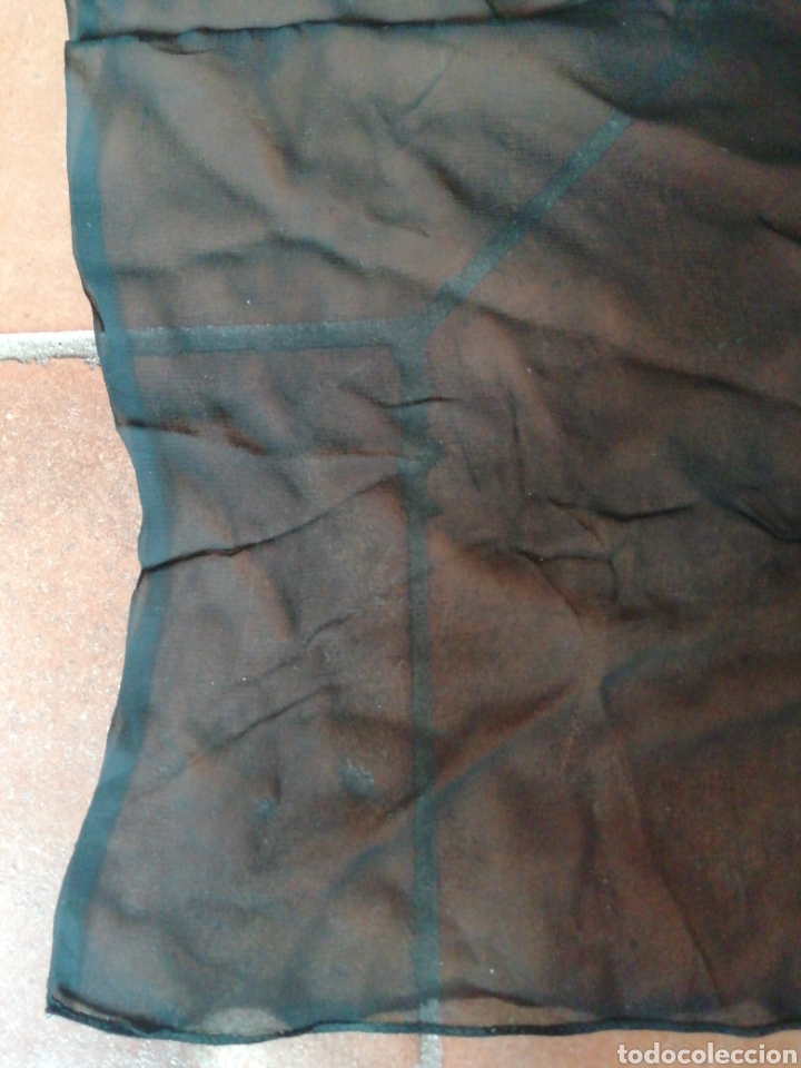 Vintage: Pa&ntilde;uelo o echarpe de gasa negro - Foto 2