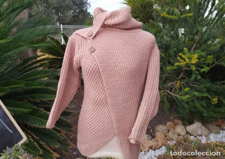 Vintage: Jersey gris boton cuello bolsillos Talla M - Foto 1