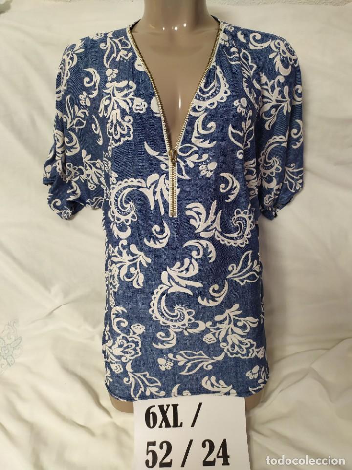 Vintage: Blusa en azul y blanco Tala 52 - Foto 1