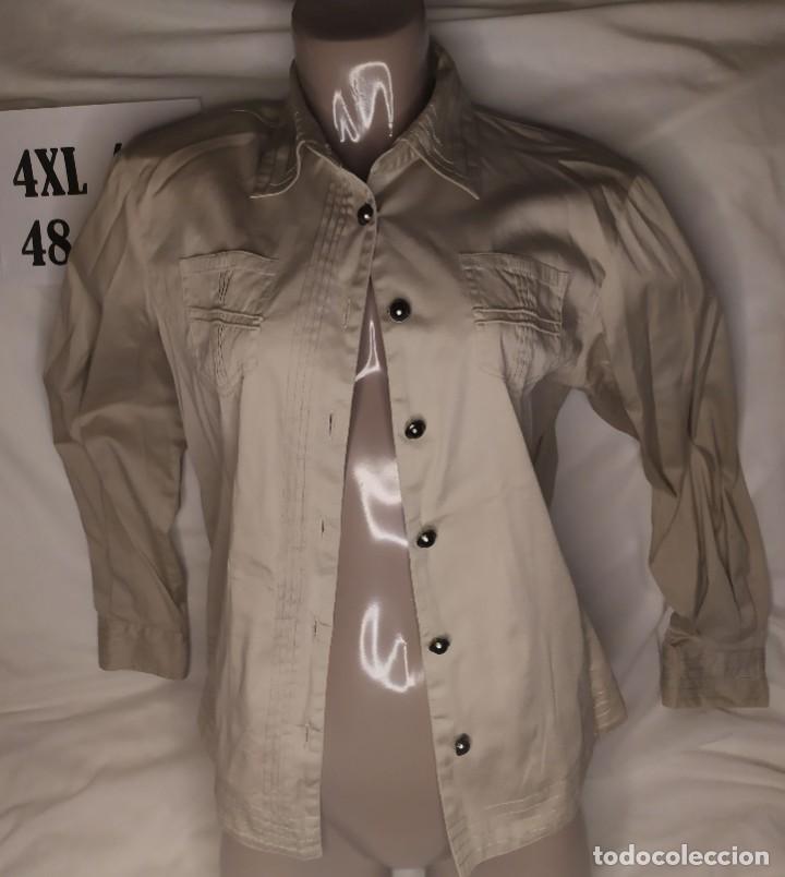 Vintage: Camisa beige marron claro Talla 48 - Foto 1