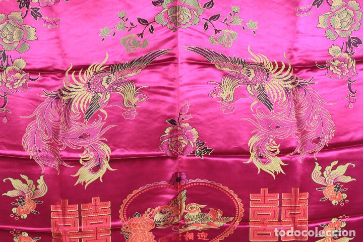 Vintage: PA&Ntilde;UELO SEDA FUXIA - Foto 3