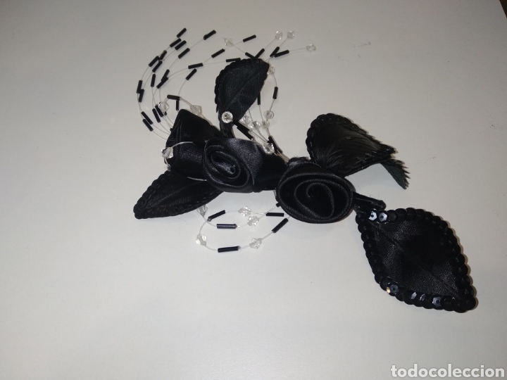 Vintage: TOCADO ROSAS Y HOJAS NEGRAS. - Foto 12