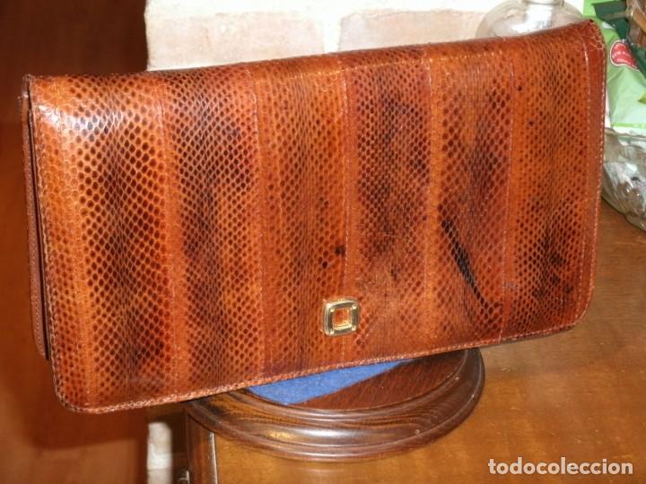 Vintage: BOLSO DE PIEL DE SERPIENTE,A&Ntilde;OS 60-70. - Foto 6