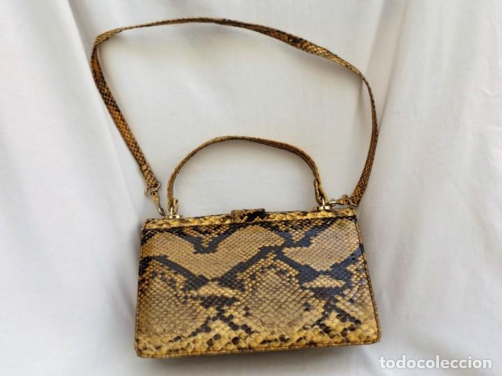 Vintage: bolso de se&ntilde;ora de pit&oacute;n de los a&ntilde;os 70 - Foto 2