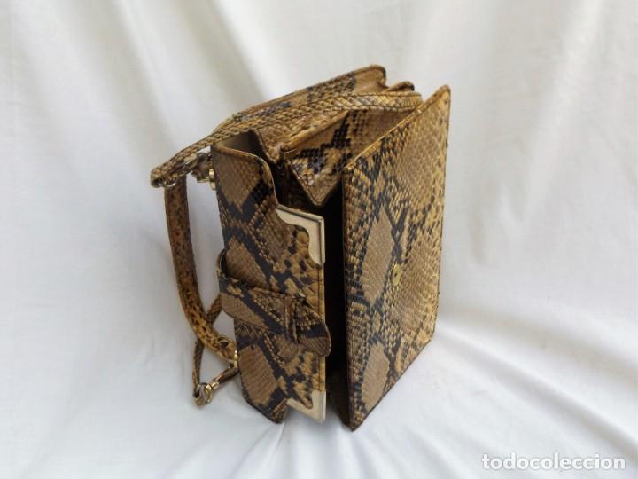 Vintage: bolso de se&ntilde;ora de pit&oacute;n de los a&ntilde;os 70 - Foto 3