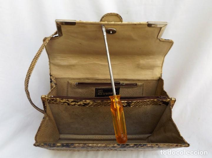 Vintage: bolso de se&ntilde;ora de pit&oacute;n de los a&ntilde;os 70 - Foto 5