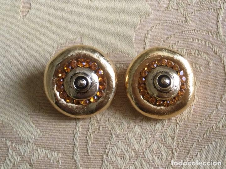 Vintage: PENDIENTES VINTAGE DE BOT&Oacute;N DORADOS - Foto 1