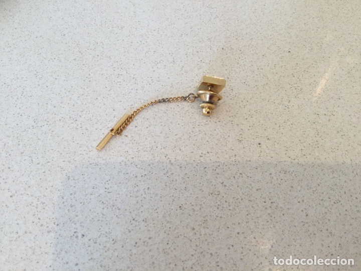 Vintage: Alfiler corbata dorado con cadena - Foto 2
