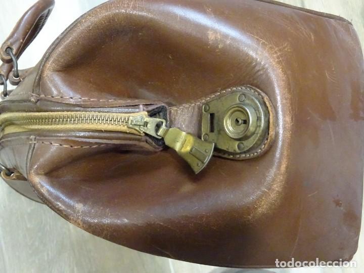 Vintage: MALETIN DE MEDICO EN PIEL SIN LLAVE - Foto 5