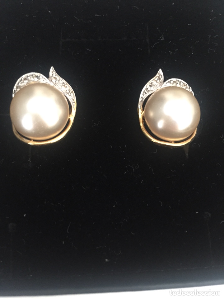 Vintage: Pendientes de plata chapados en oro con cierre omega - Foto 2