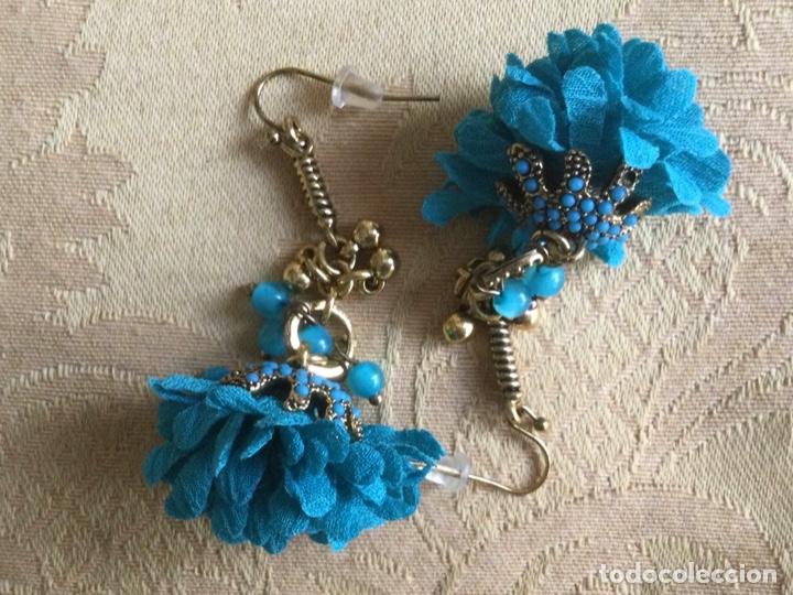 Vintage: PENDIENTES LARGOS VINTAGE CLAVEL TURQUESA - Foto 1
