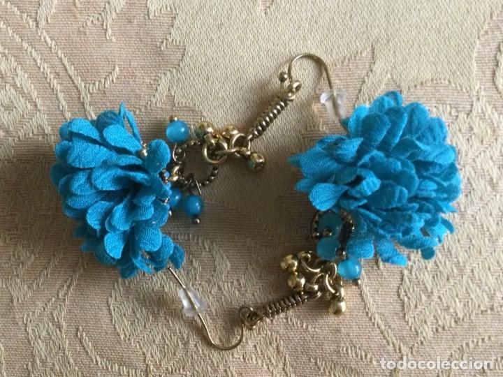 Vintage: PENDIENTES LARGOS VINTAGE CLAVEL TURQUESA - Foto 4
