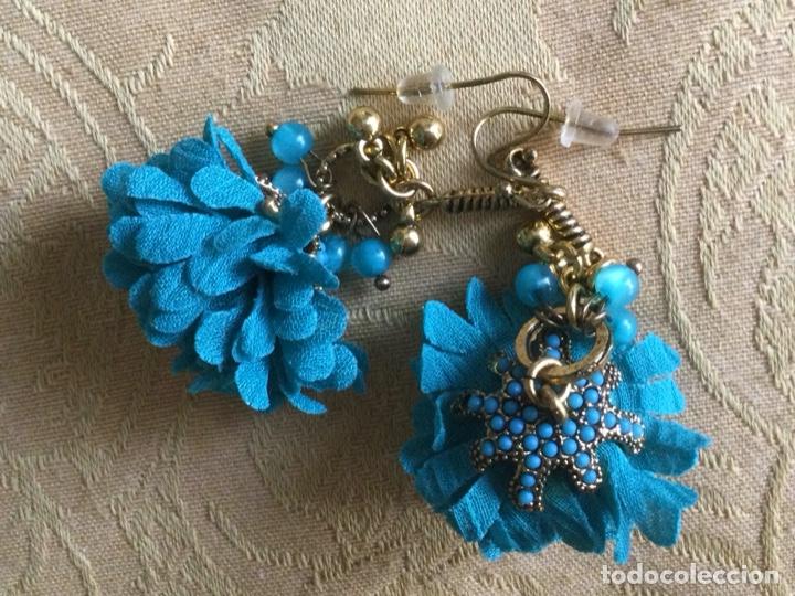 Vintage: PENDIENTES LARGOS VINTAGE CLAVEL TURQUESA - Foto 5