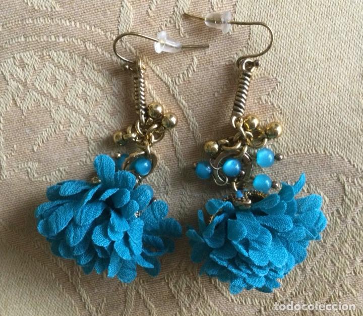 Vintage: PENDIENTES LARGOS VINTAGE CLAVEL TURQUESA - Foto 6