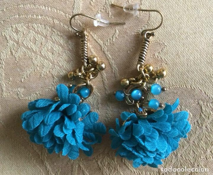 Vintage: PENDIENTES LARGOS VINTAGE CLAVEL TURQUESA - Foto 7