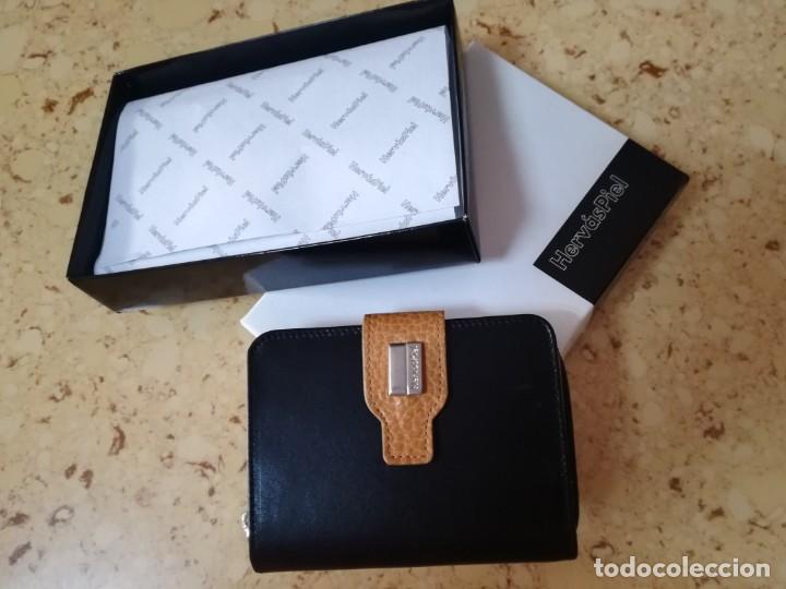 Vintage: CARTERA MONEDERO PIEL DE HERVAS. NUEVO. - Foto 2