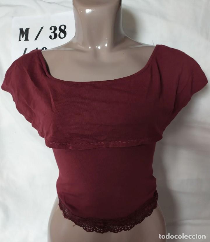 Vintage: Blusa granate escote Talla M - Foto 1