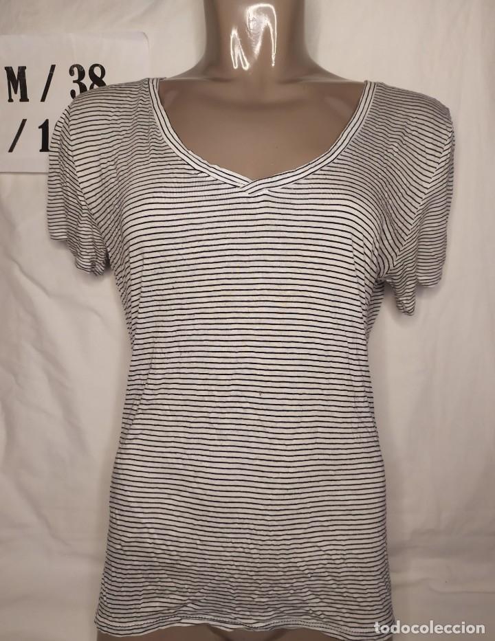 Vintage: Camiseta Corta Basic Rayas Talla M - Foto 1