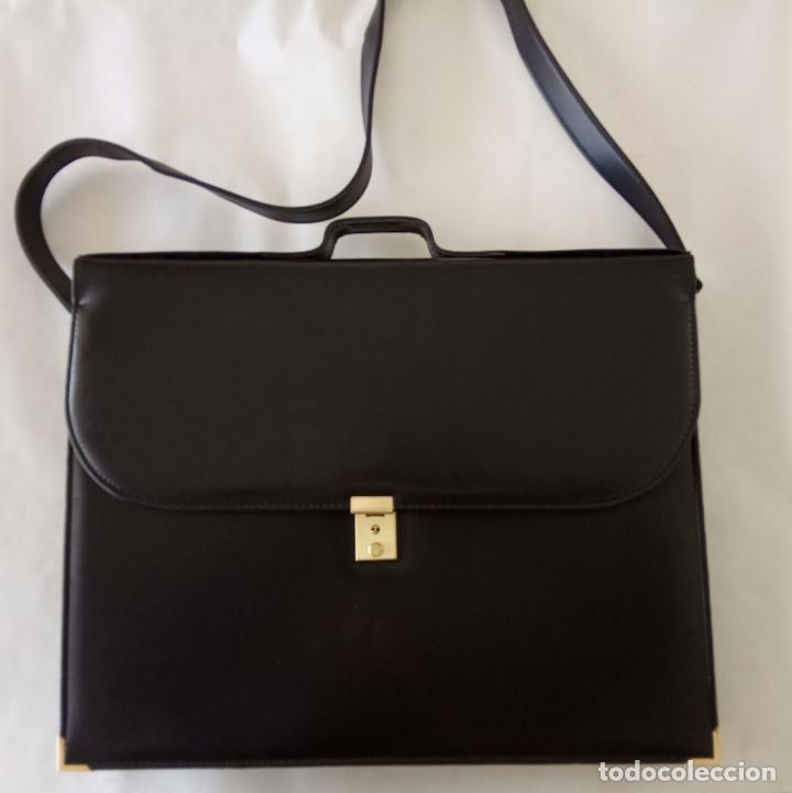 Vintage: Cartera o portadocumentos negra polipiel - Foto 1
