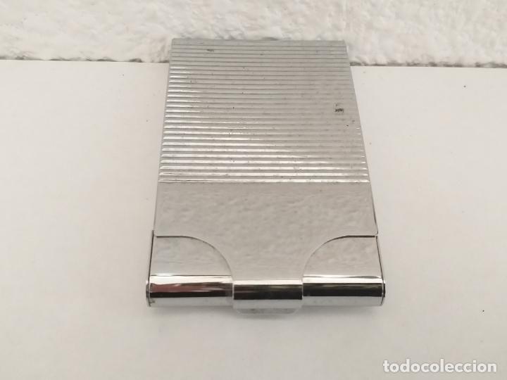 Vintage: Pitillera cigarrera de metal plateado - Foto 3