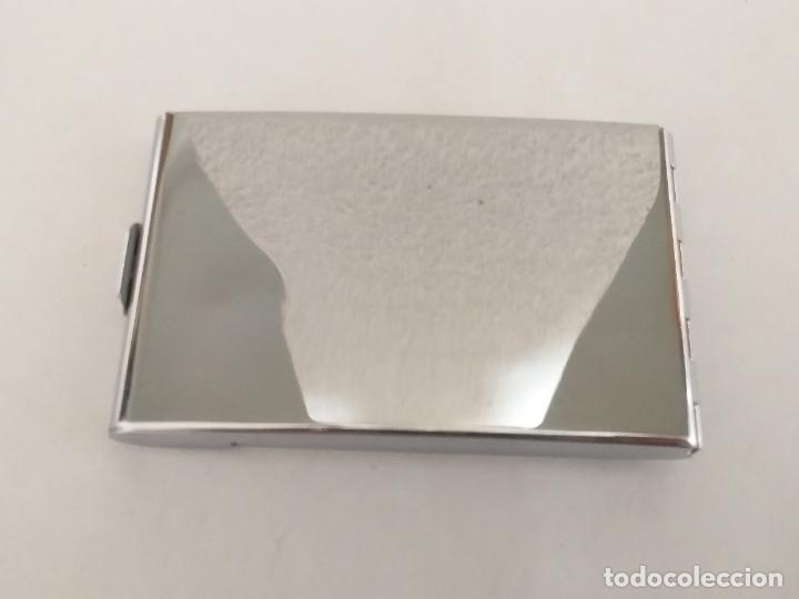 Vintage: Pitillera cigarrera de metal plateado - Foto 4