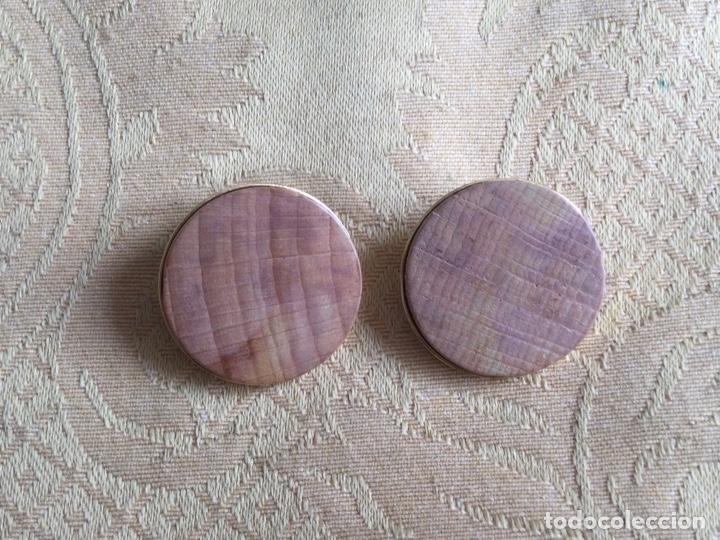 Vintage: Pendientes redondos de madera a&ntilde;o 80 - Foto 3