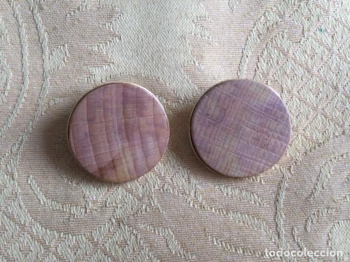 Vintage: Pendientes redondos de madera a&ntilde;o 80 - Foto 4