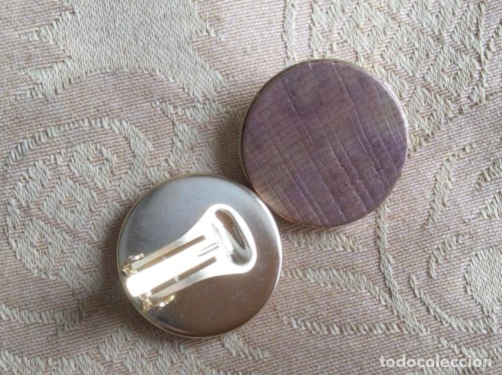 Vintage: Pendientes redondos de madera a&ntilde;o 80 - Foto 6
