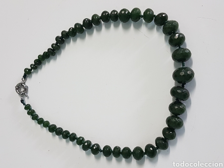 Vintage: COLLAR DE PIEDRAS DE JADE FACETADAS - Foto 2