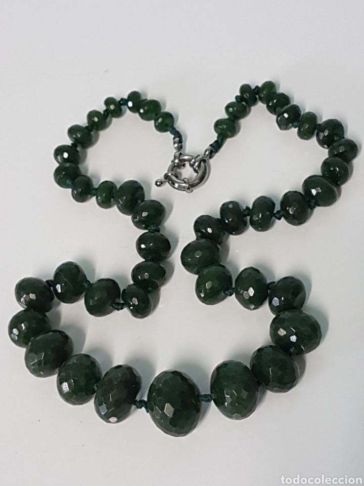 Vintage: COLLAR DE PIEDRAS DE JADE FACETADAS - Foto 3